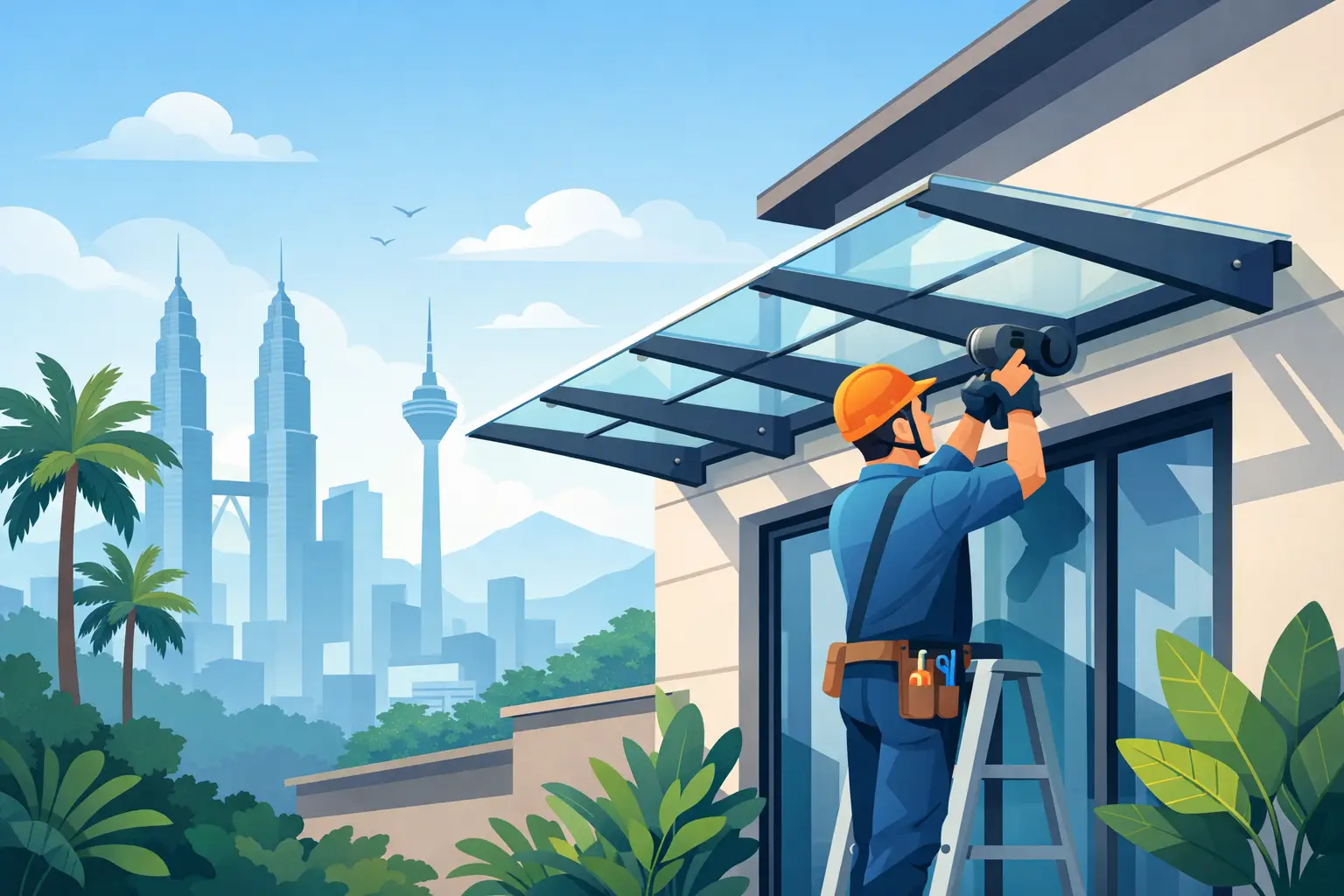 Glass Awning Installation in Malaysia